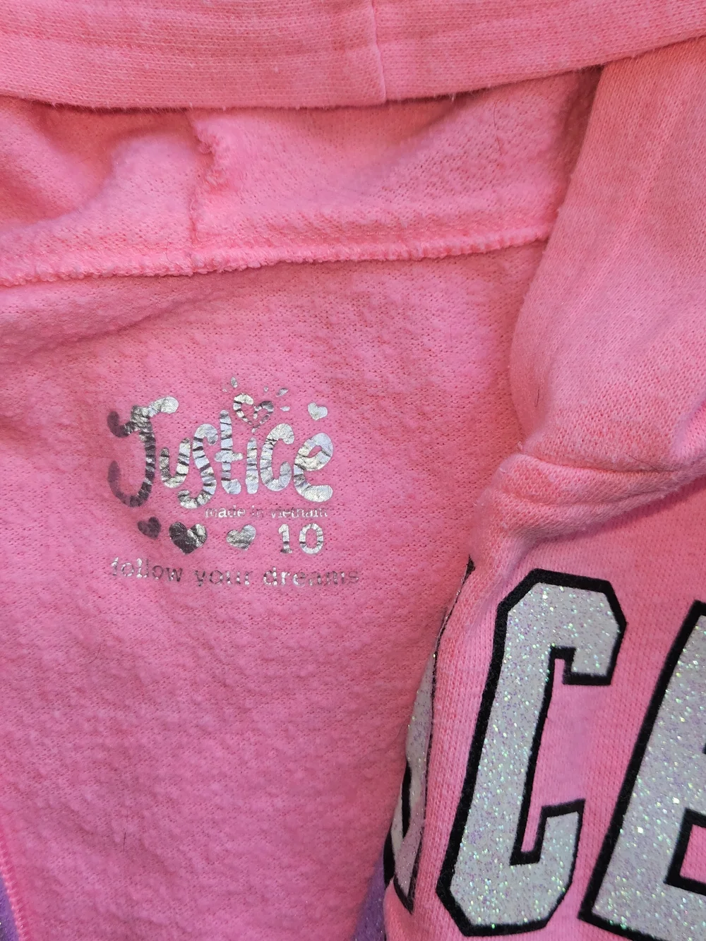 Justice Neon Pink 'Dance' Hoodie & Sweatpants Set with Star Graphics